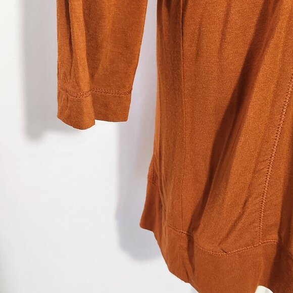 Zenergy by Chico's SZ 2/L Burnt Orange 3/4 Sleeve Scoop Neck Seam Detail Tunic - Picture 5 of 14
